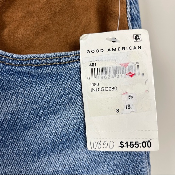 NWT GOOD AMERICAN SUEDE MIX HIGH WAIST GOOD LEGS SKINNY JEANS SIZE 8/29 - Picture 15 of 16